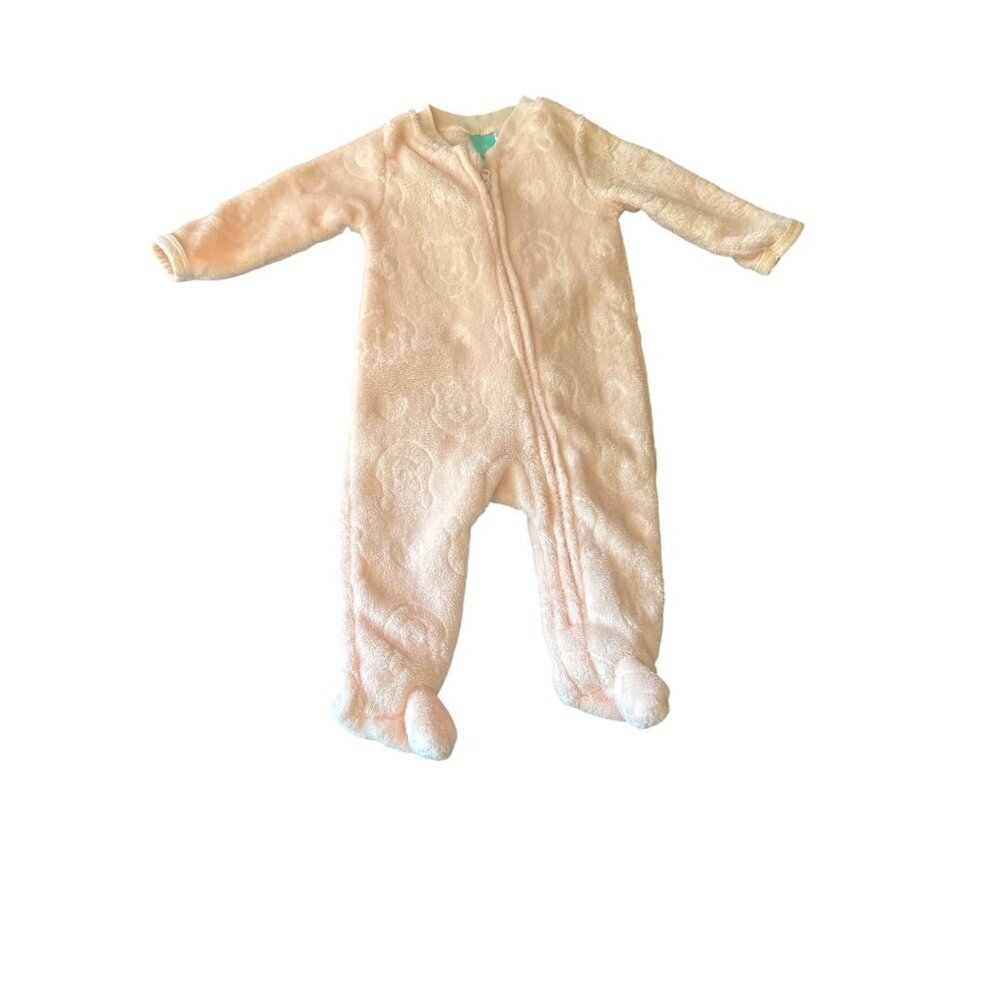 Disney‎ Baby Winnie The Pooh Plush Footed Pajamas 6/9M 100% Polyester Pink